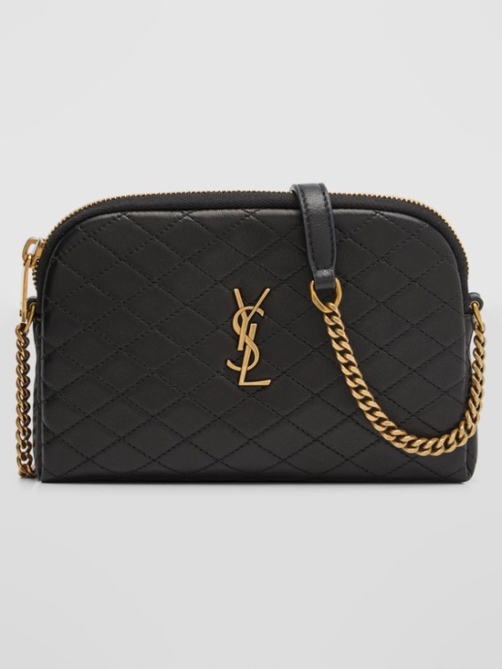 Saint Laurent Handbags - SAINT LAURENT GABY ZIPPERED POUCH IN LAMBSKIN CROSSBODY BAG AUTHENTIC